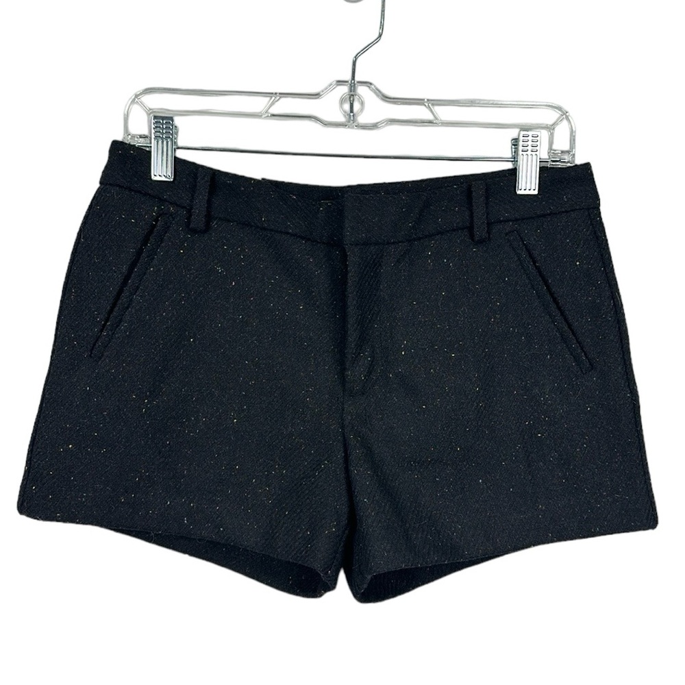 GAP NWT Wool Blend Speckled Black Lined Shorts Size 1 NEW